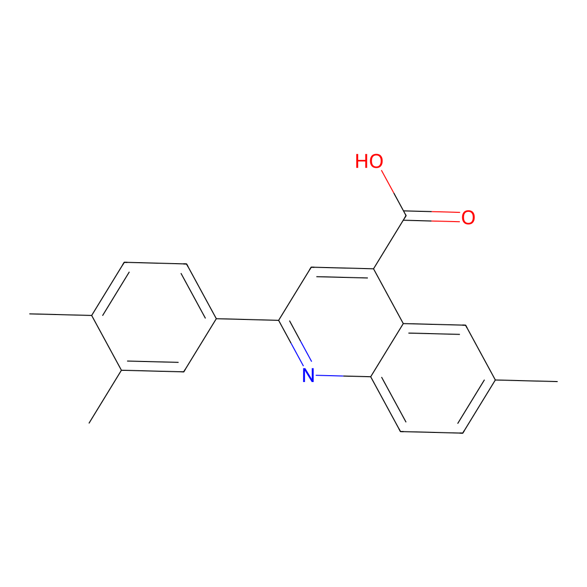 2-(3,4-Dimethylphenyl)-6-methylquinoline-4-carboxylic acid molecular structure, CAS 670232-64-1