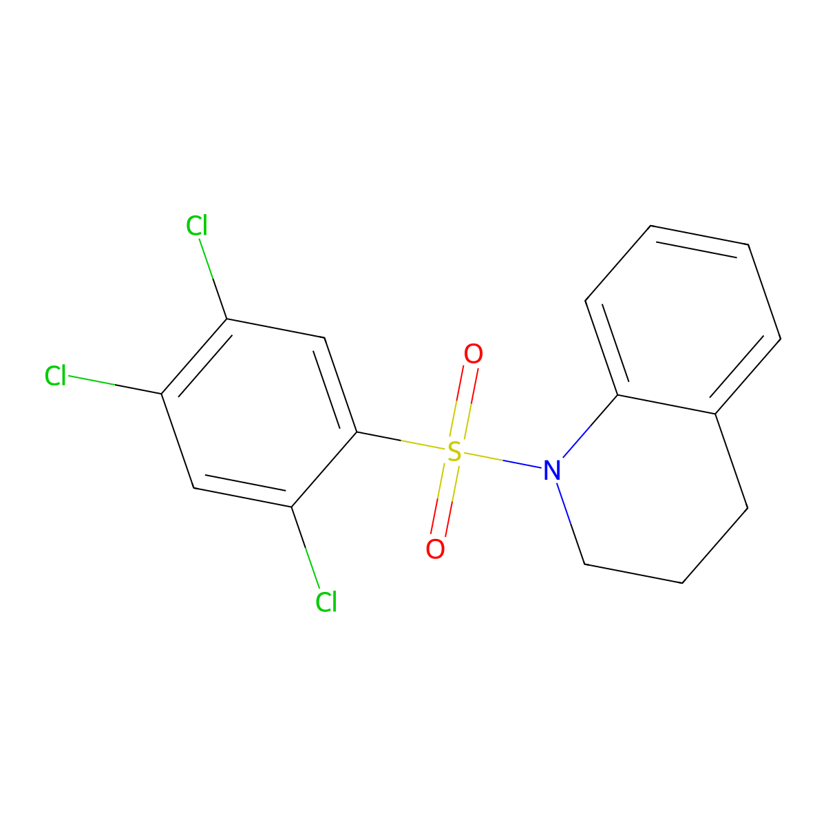 1-(2,4,5-Trichlorobenzenesulfonyl)-1,2,3,4-tetrahydroquinoline molecular structure, CAS 670233-14-4