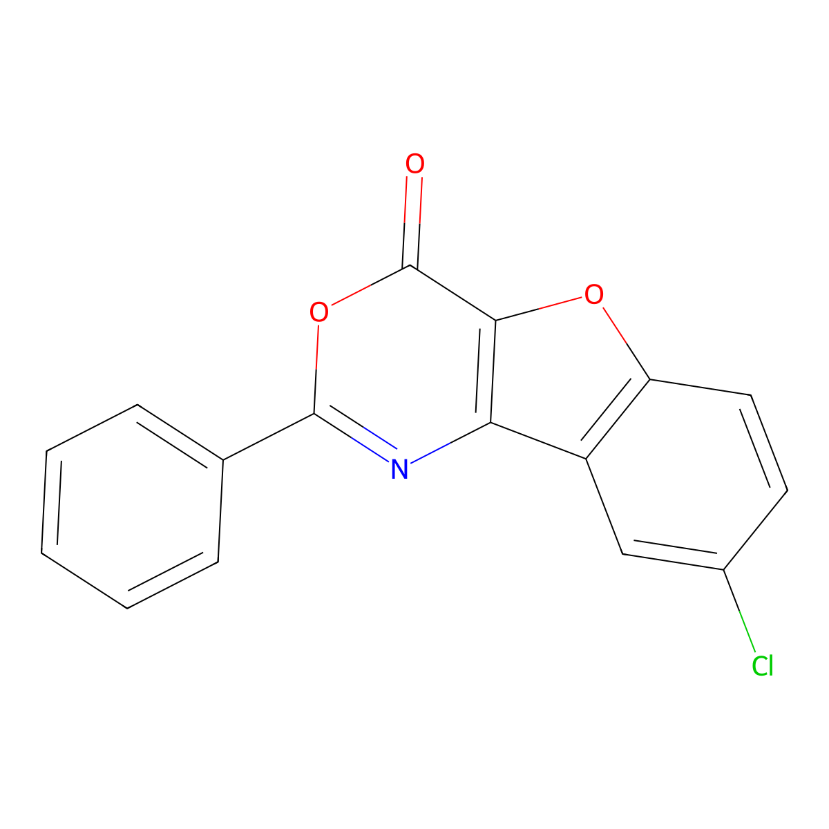 8-chloro-2-phenyl-4H-[1]benzofuro[3,2-d][1,3]oxazin-4-one molecular structure, CAS 670237-28-2