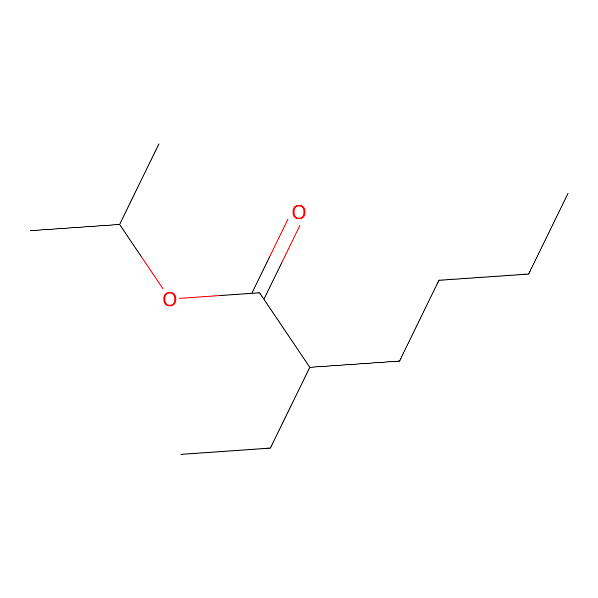 Propan-2-yl 2-ethylhexanoate molecular structure, CAS 67024-46-8