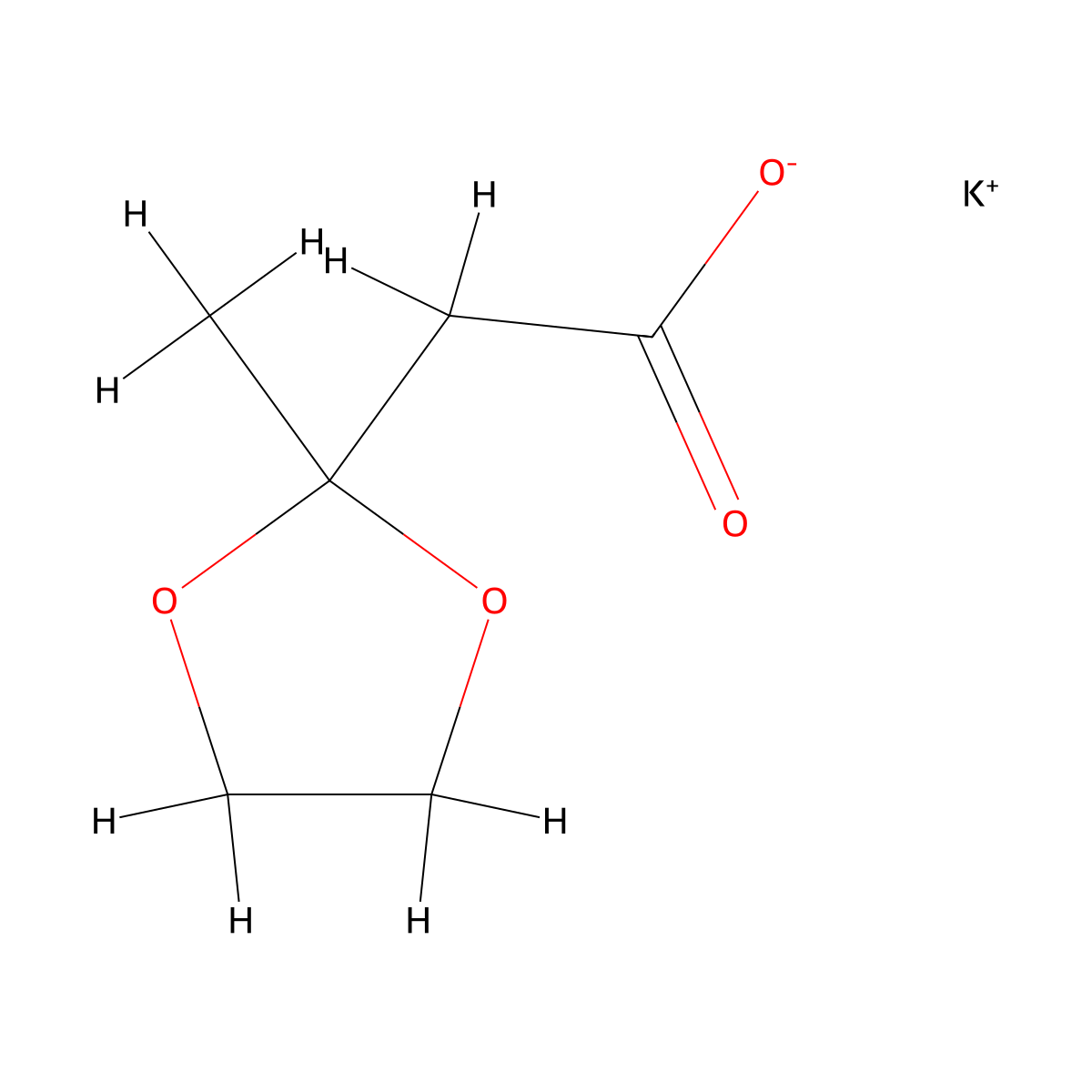 Potassium (2-methyl-1,3-dioxolan-2-yl)acetate molecular structure, CAS 67024-84-4