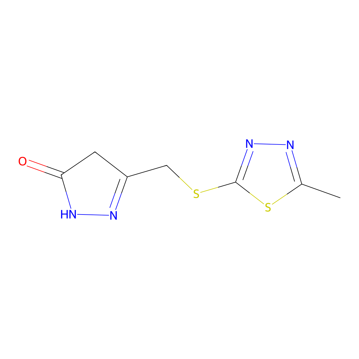 5-{[(5-methyl-1,3,4-thiadiazol-2-yl)sulfanyl]methyl}-2,4-dihydro-3H-pyrazol-3-one molecular structure, CAS 670240-60-5
