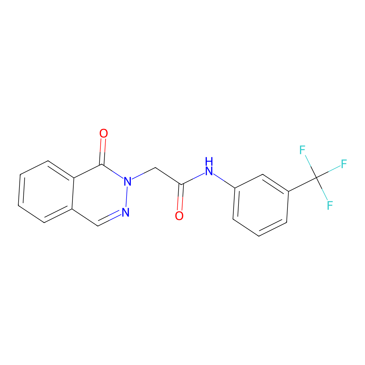 2-(1-oxophthalazin-2-yl)-N-[3-(trifluoromethyl)phenyl]acetamide molecular structure, CAS 670240-77-4