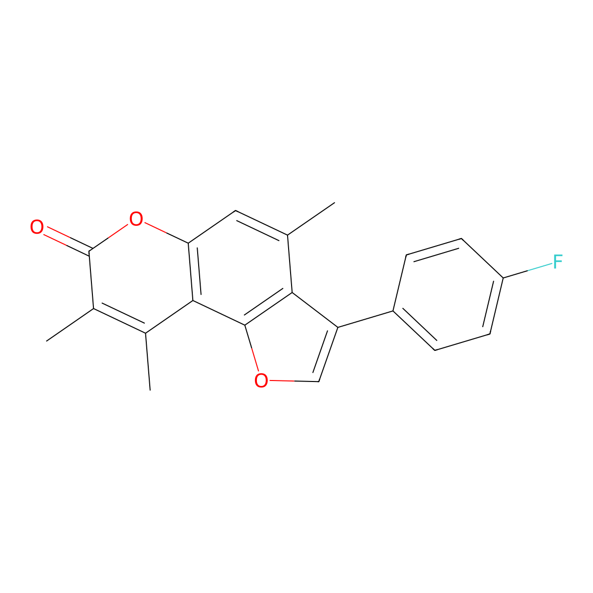 3-(4-fluorophenyl)-4,8,9-trimethyl-7H-furo[2,3-f]chromen-7-one molecular structure, CAS 670241-77-7