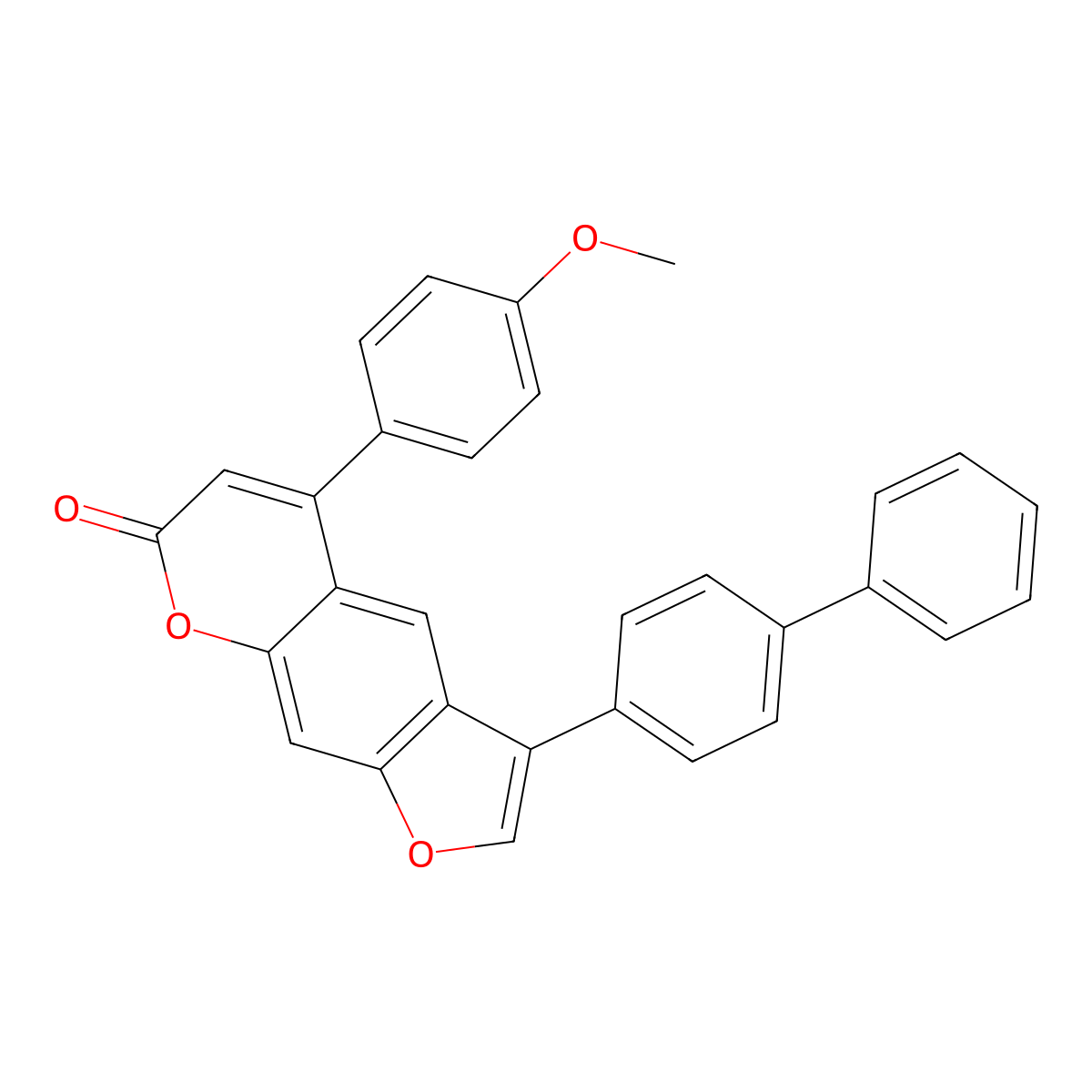 3-(4-biphenylyl)-5-(4-methoxyphenyl)-7H-furo[3,2-g]chromen-7-one molecular structure, CAS 670241-81-3
