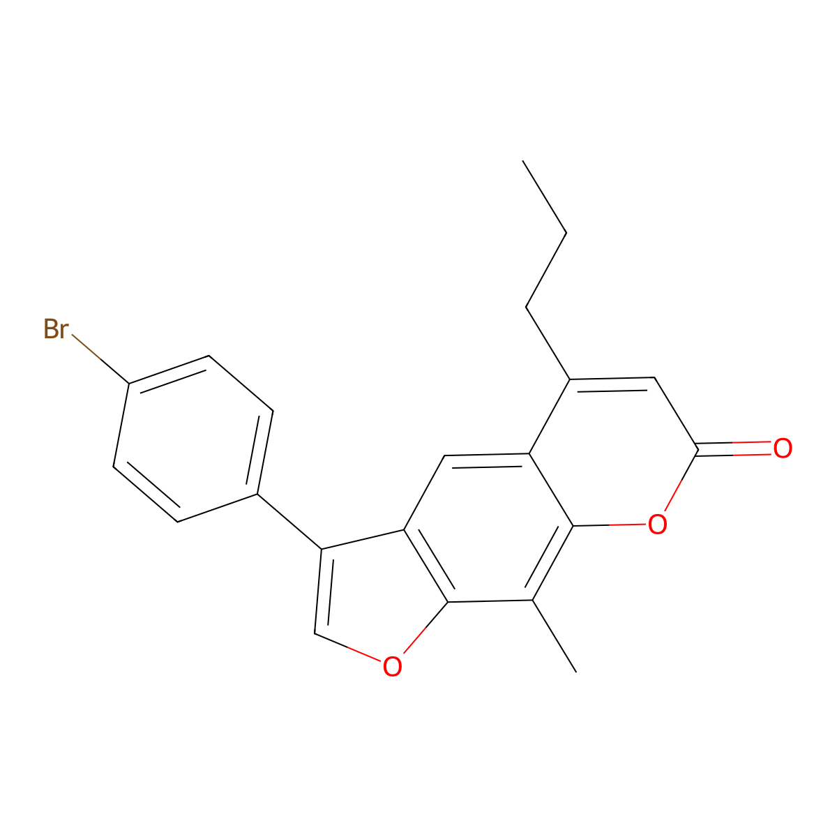 3-(4-bromophenyl)-9-methyl-5-propyl-7H-furo[3,2-g]chromen-7-one molecular structure, CAS 670241-82-4