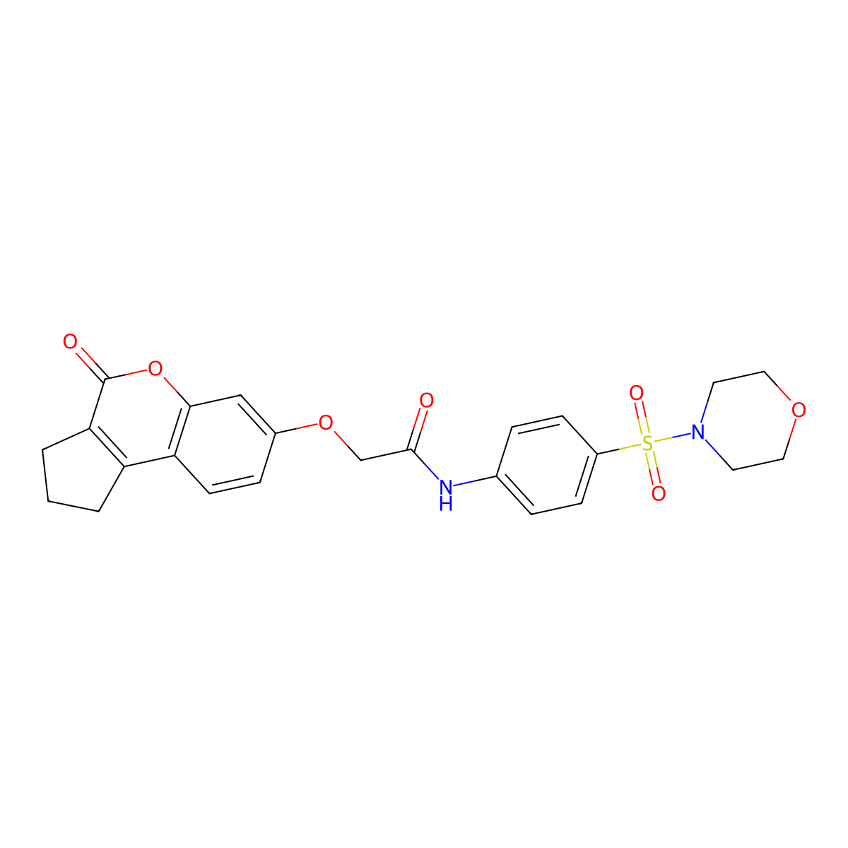 N~1~-[4-(morpholinosulfonyl)phenyl]-2-[(4-oxo-1,2,3,4-tetrahydrocyclopenta[c]chromen-7-yl)oxy]acetamide molecular structure, CAS 670242-00-9