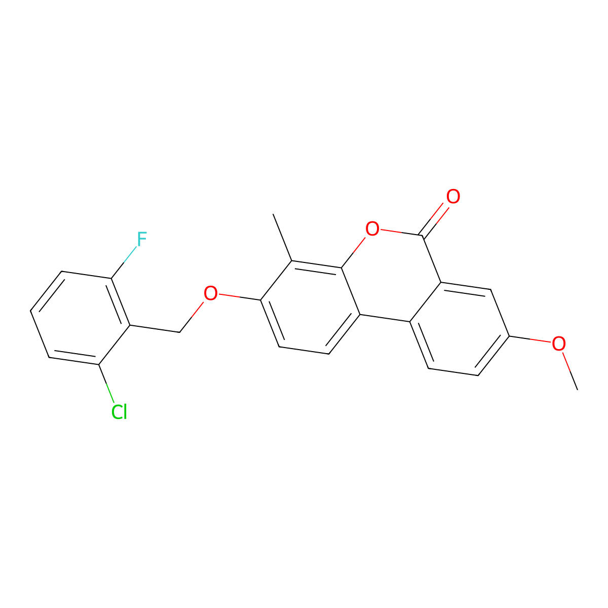 3-[(2-chloro-6-fluorobenzyl)oxy]-8-methoxy-4-methyl-6H-benzo[c]chromen-6-one molecular structure, CAS 670242-01-0