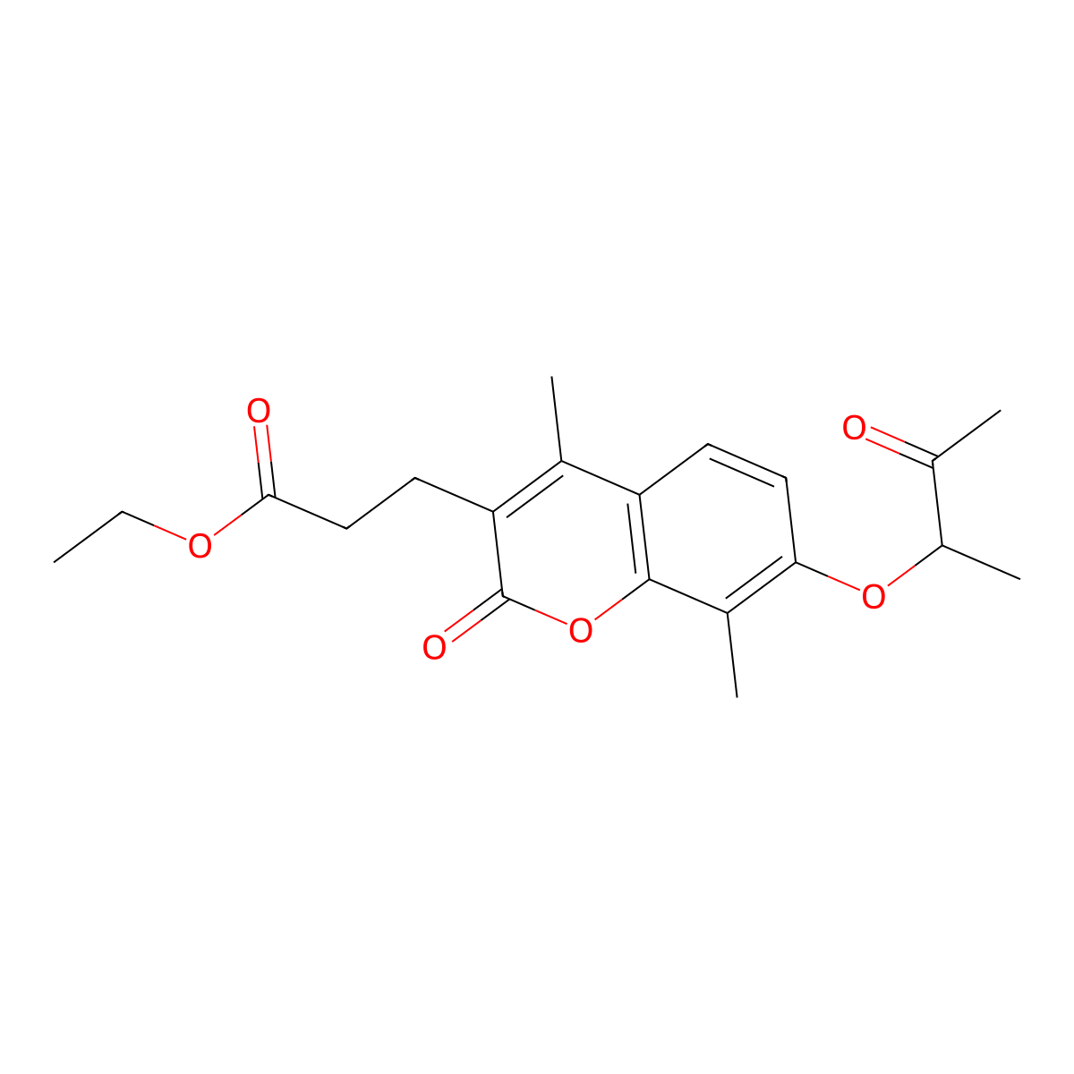 ethyl 3-[4,8-dimethyl-7-(1-methyl-2-oxopropoxy)-2-oxo-2H-chromen-3-yl]propanoate molecular structure, CAS 670242-09-8