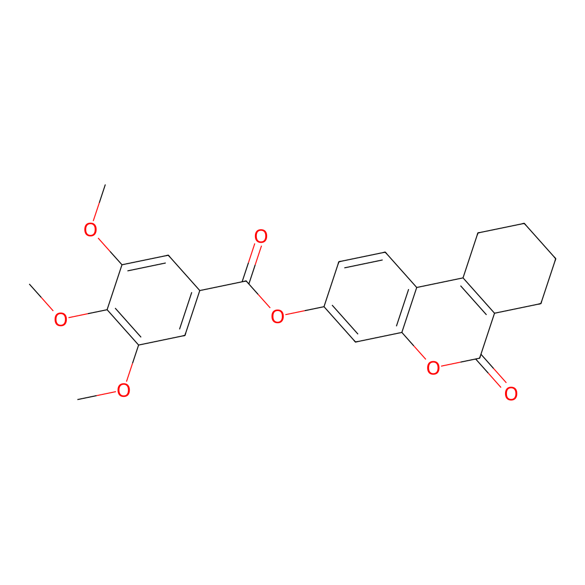6-oxo-7,8,9,10-tetrahydro-6H-benzo[c]chromen-3-yl 3,4,5-trimethoxybenzoate molecular structure, CAS 670242-11-2