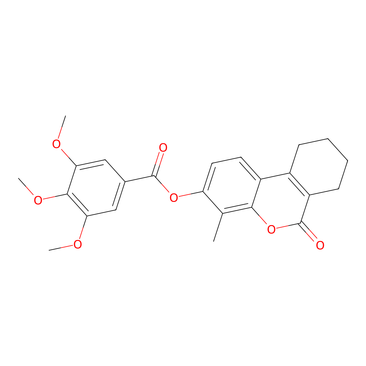 4-methyl-6-oxo-7,8,9,10-tetrahydro-6H-benzo[c]chromen-3-yl 3,4,5-trimethoxybenzoate molecular structure, CAS 670242-12-3