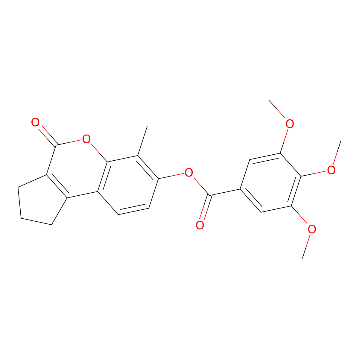 6-Methyl-4-oxo-1,2,3,4-tetrahydrocyclopenta[c]chromen-7-yl 3,4,5-trimethoxybenzoate molecular structure, CAS 670242-14-5