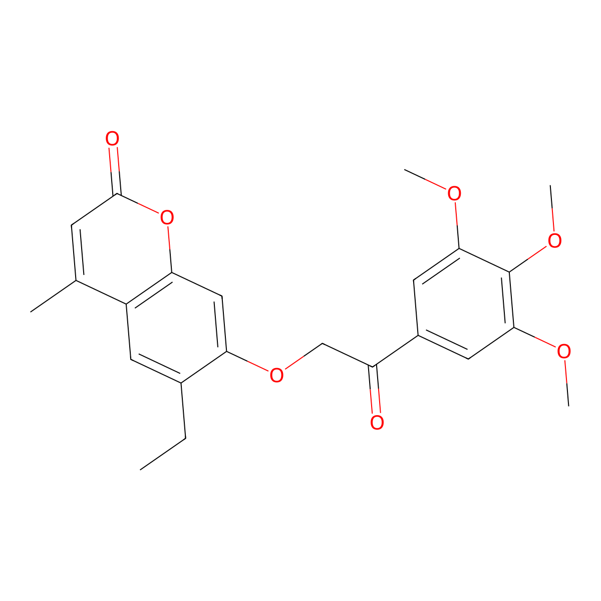 6-ethyl-4-methyl-7-[2-oxo-2-(3,4,5-trimethoxyphenyl)ethoxy]-2H-chromen-2-one molecular structure, CAS 670242-16-7