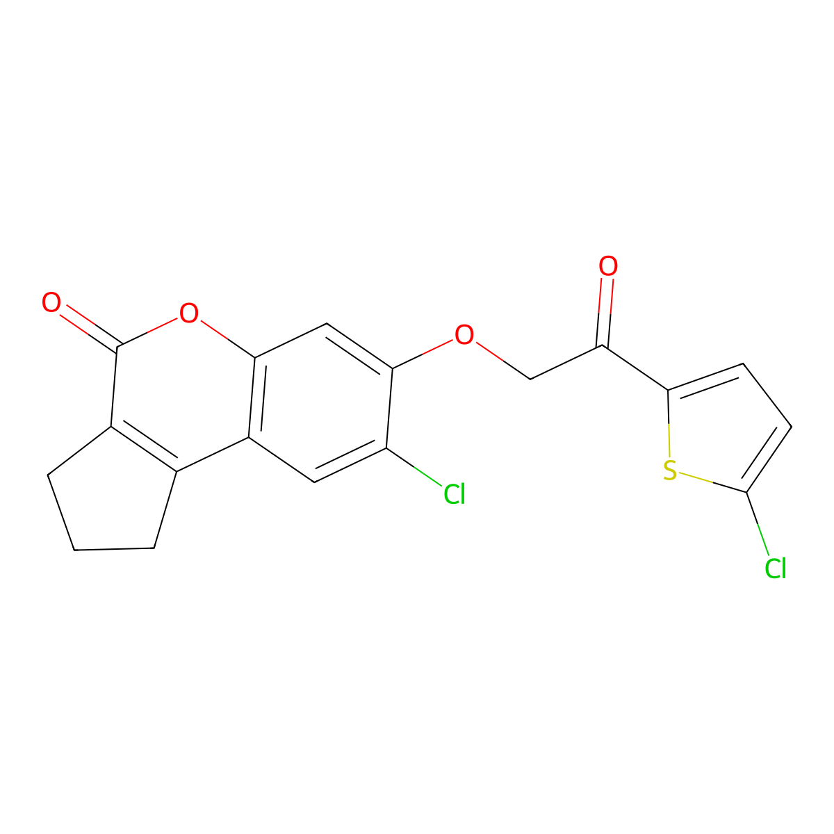 8-chloro-7-[2-(5-chloro-2-thienyl)-2-oxoethoxy]-2,3-dihydrocyclopenta[c]chromen-4(1H)-one molecular structure, CAS 670242-18-9