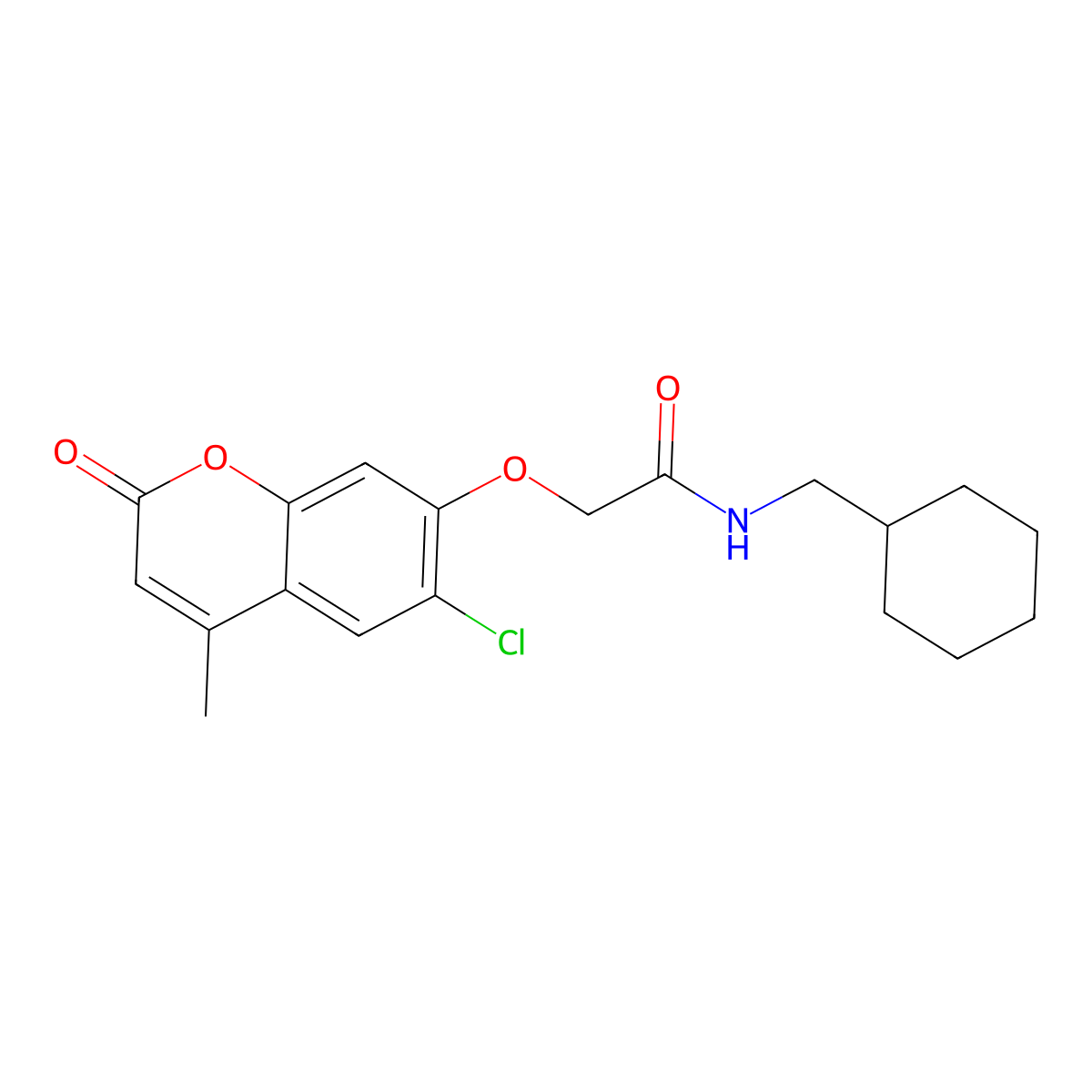 2-[(6-chloro-4-methyl-2-oxo-2H-chromen-7-yl)oxy]-N-(cyclohexylmethyl)acetamide molecular structure, CAS 670242-28-1