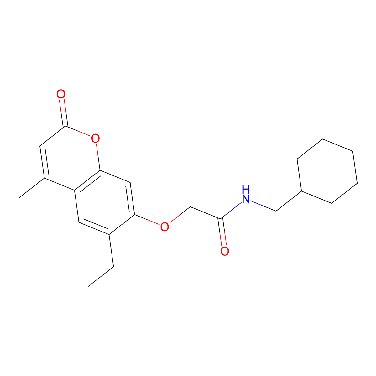 N-(cyclohexylmethyl)-2-[(6-ethyl-4-methyl-2-oxo-2H-chromen-7-yl)oxy]acetamide molecular structure, CAS 670242-29-2