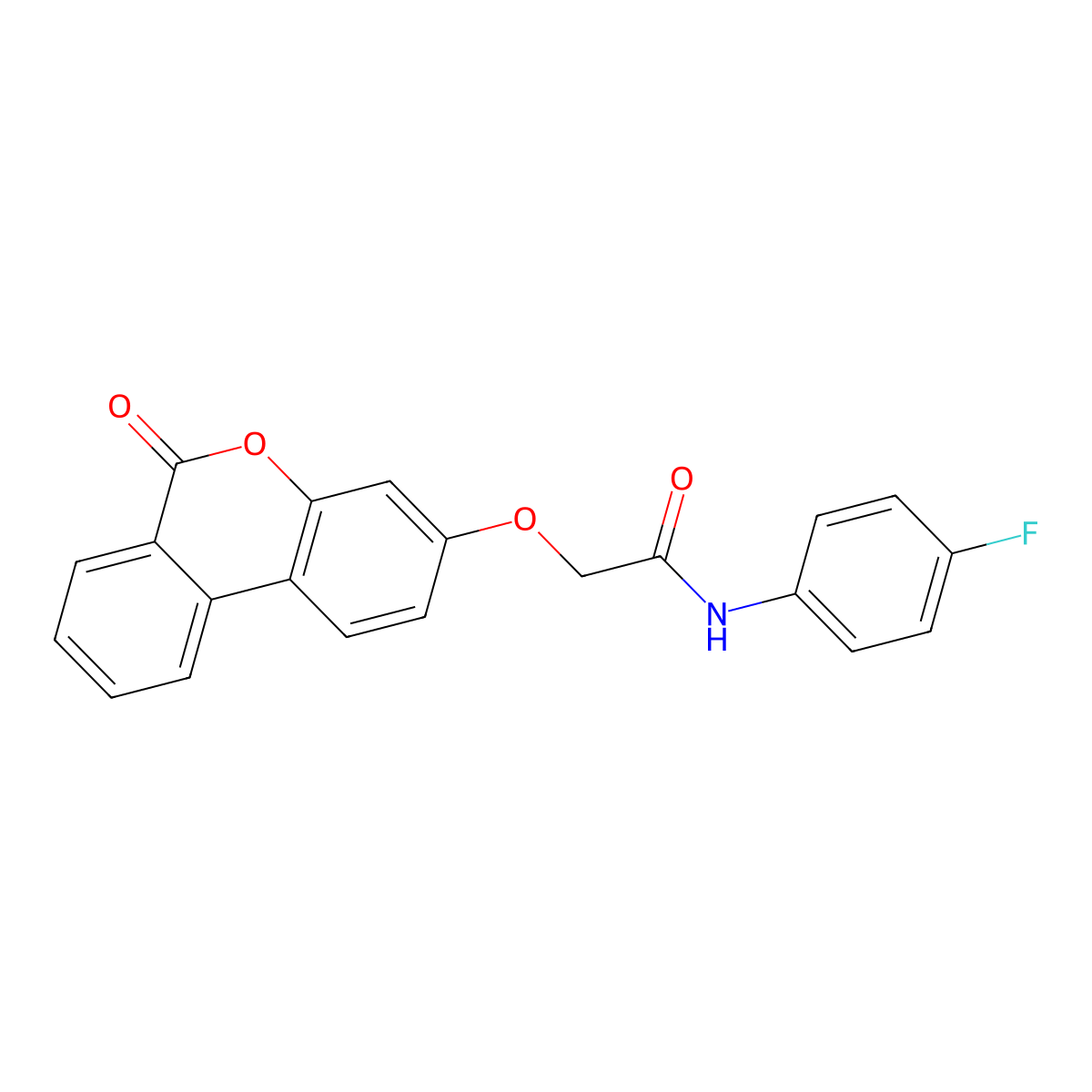 N-(4-fluorophenyl)-2-({6-oxo-6H-benzo[c]chromen-3-yl}oxy)acetamide molecular structure, CAS 670242-33-8