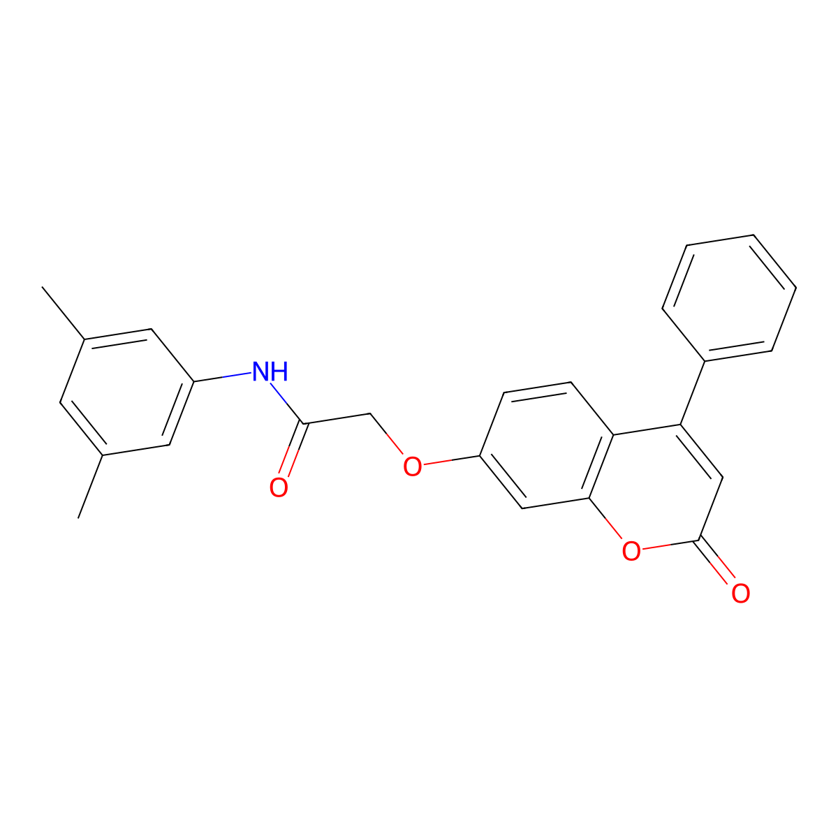 N-(3,5-dimethylphenyl)-2-[(2-oxo-4-phenyl-2H-chromen-7-yl)oxy]acetamide molecular structure, CAS 670242-34-9