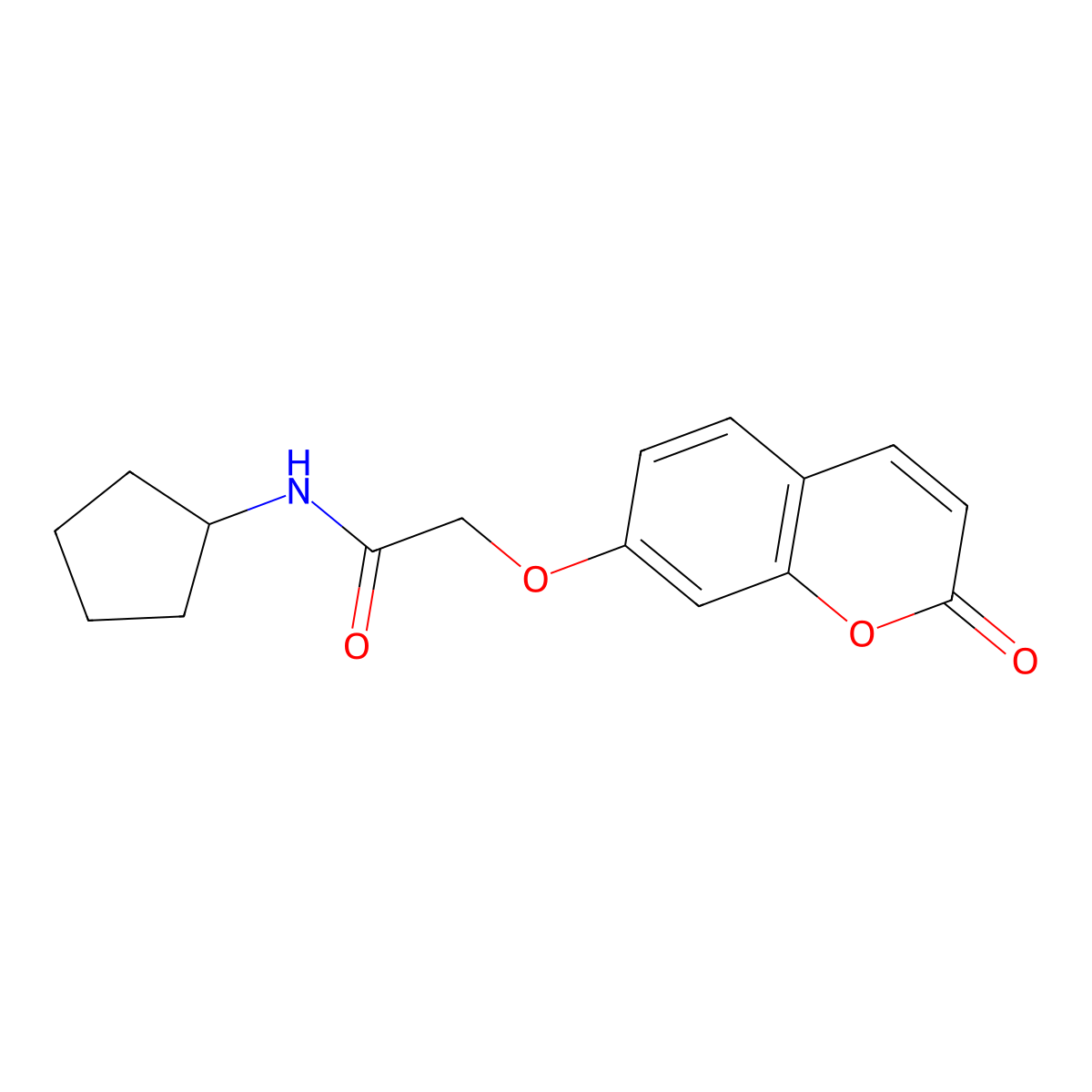 N-cyclopentyl-2-[(2-oxo-2H-chromen-7-yl)oxy]acetamide molecular structure, CAS 670242-38-3
