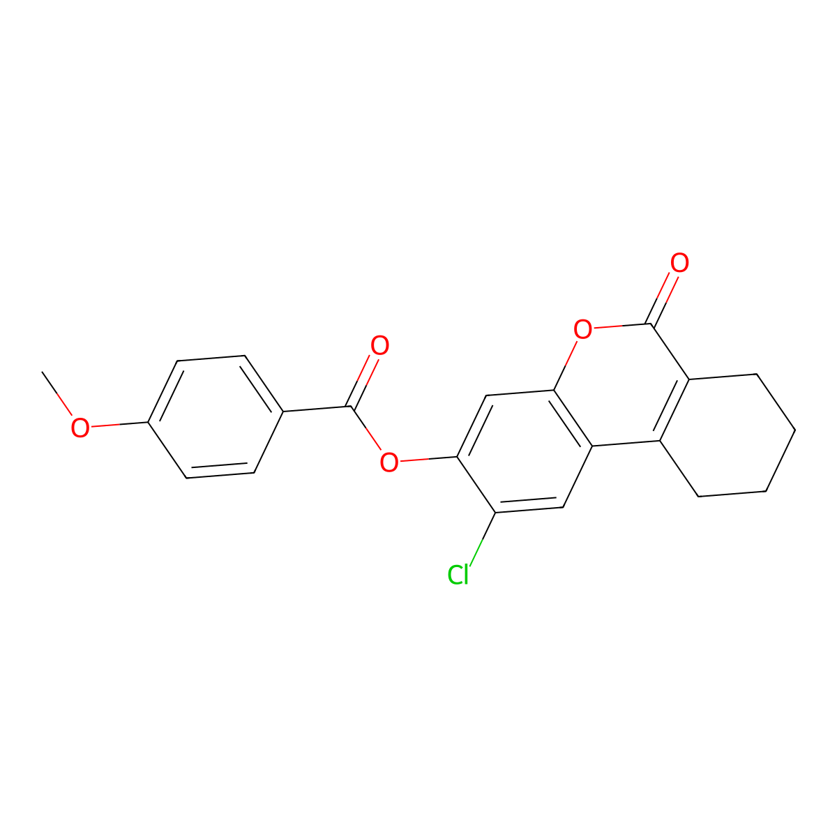 2-chloro-6-oxo-7,8,9,10-tetrahydro-6H-benzo[c]chromen-3-yl 4-methoxybenzoate molecular structure, CAS 670242-39-4