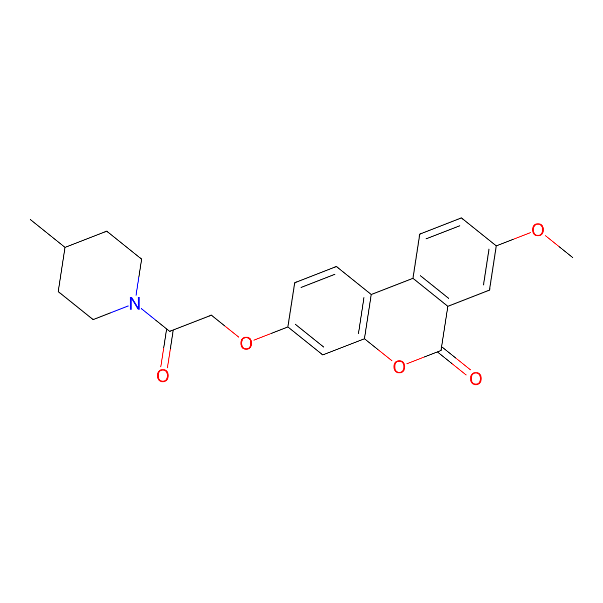 8-Methoxy-3-[2-(4-methylpiperidin-1-yl)-2-oxoethoxy]benzo[c]chromen-6-one molecular structure, CAS 670242-43-0