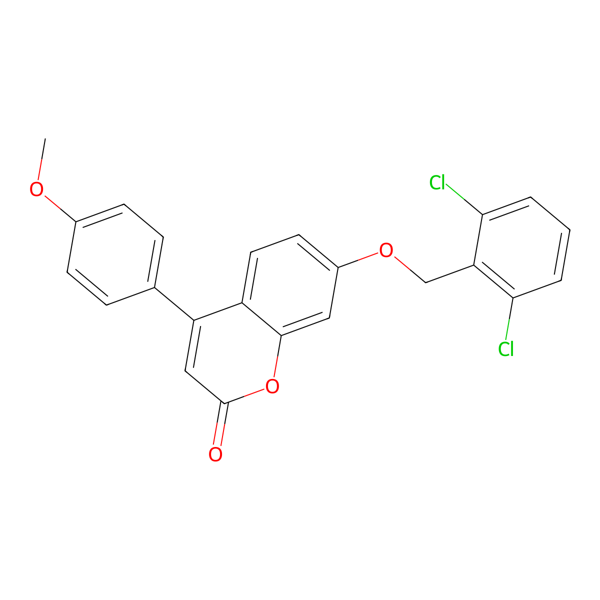 7-[(2,6-dichlorobenzyl)oxy]-4-(4-methoxyphenyl)-2H-chromen-2-one molecular structure, CAS 670242-54-3