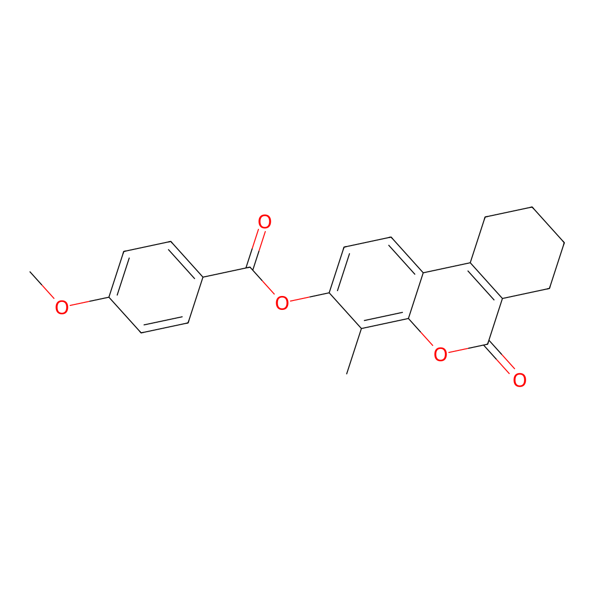 4-methyl-6-oxo-7,8,9,10-tetrahydro-6H-benzo[c]chromen-3-yl 4-methoxybenzoate molecular structure, CAS 670242-60-1