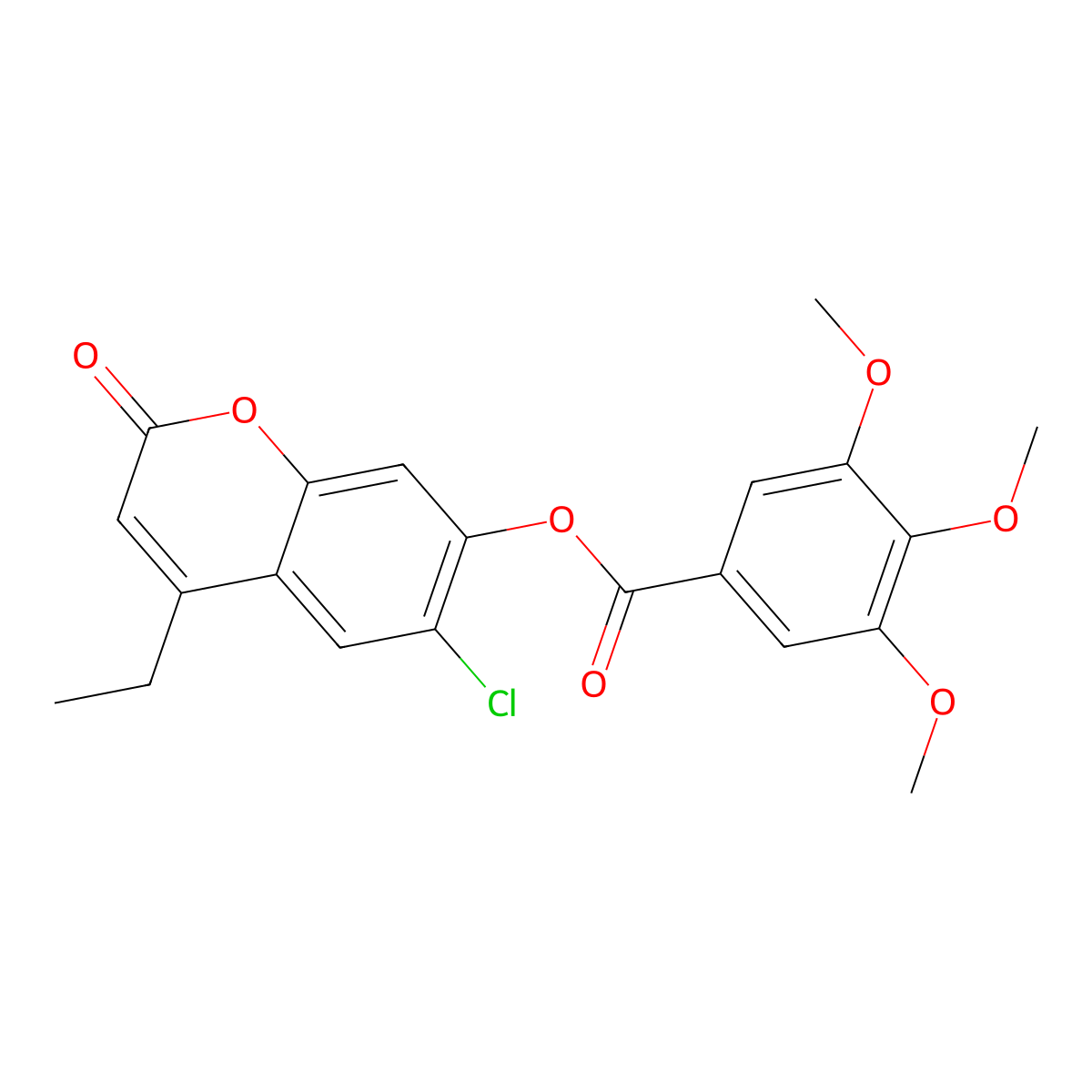 6-chloro-4-ethyl-2-oxo-2H-chromen-7-yl 3,4,5-trimethoxybenzoate molecular structure, CAS 670242-63-4