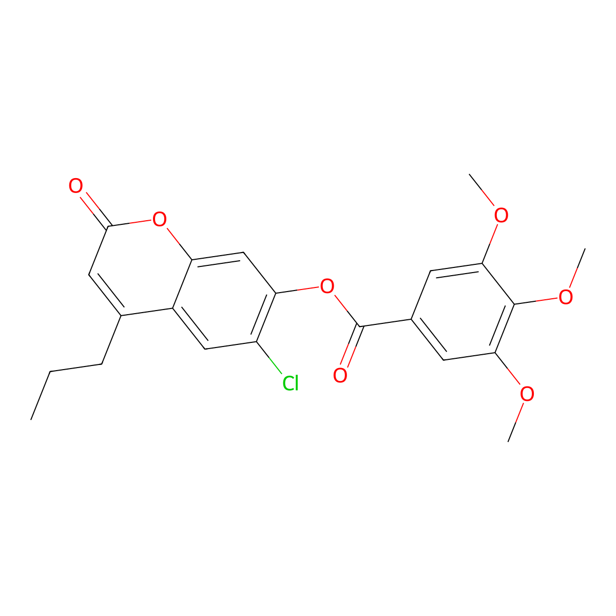 6-chloro-2-oxo-4-propyl-2H-chromen-7-yl 3,4,5-trimethoxybenzoate molecular structure, CAS 670242-64-5