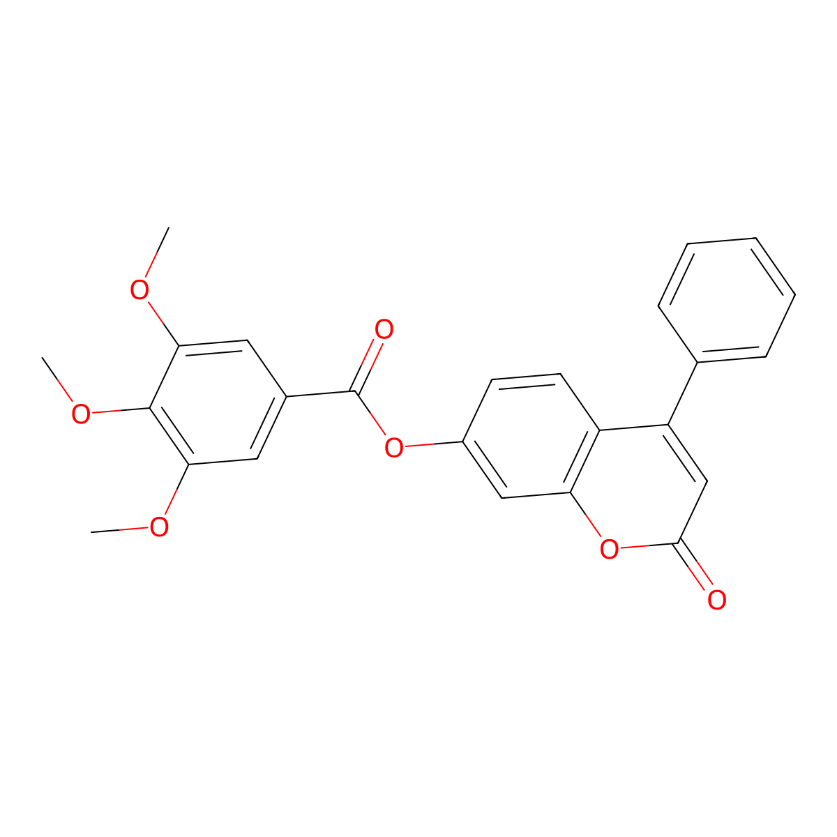 2-oxo-4-phenyl-2H-chromen-7-yl 3,4,5-trimethoxybenzoate molecular structure, CAS 670242-68-9