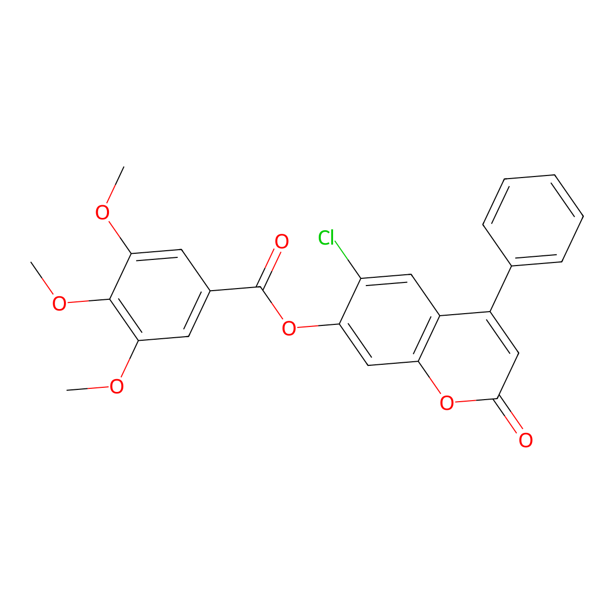 6-chloro-2-oxo-4-phenyl-2H-chromen-7-yl 3,4,5-trimethoxybenzoate molecular structure, CAS 670242-69-0