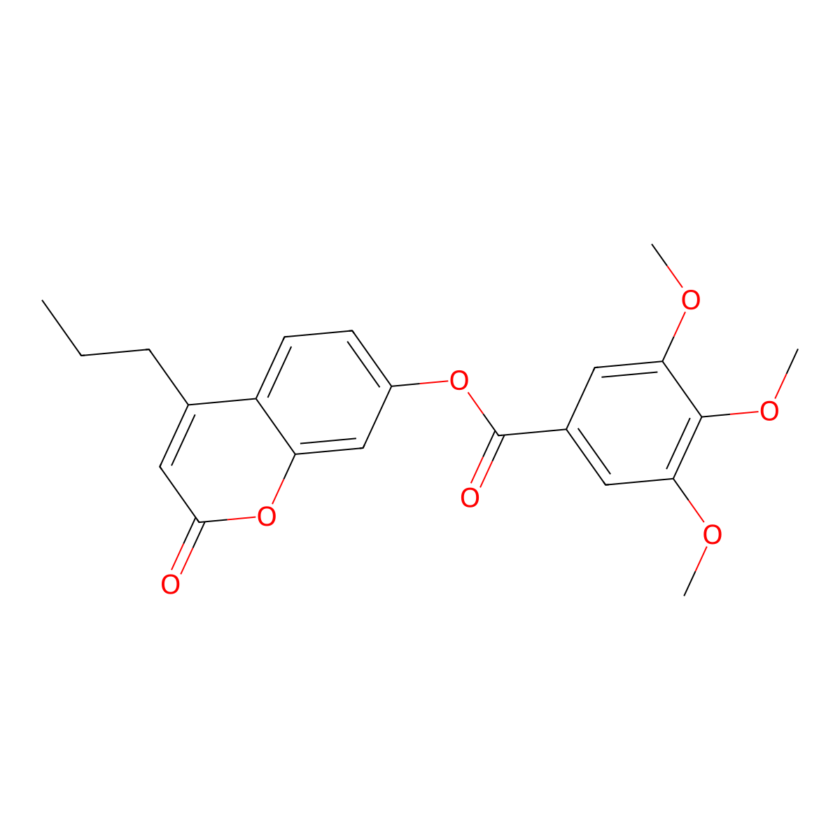 2-oxo-4-propyl-2H-chromen-7-yl 3,4,5-trimethoxybenzoate molecular structure, CAS 670242-70-3