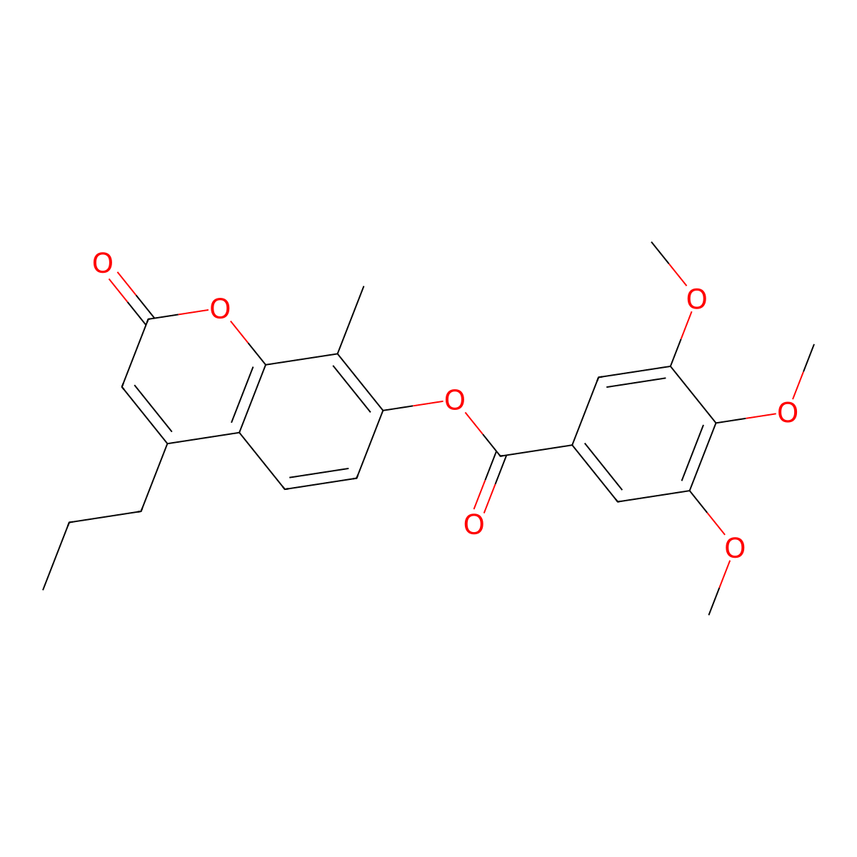 8-methyl-2-oxo-4-propyl-2H-chromen-7-yl 3,4,5-trimethoxybenzoate molecular structure, CAS 670242-71-4