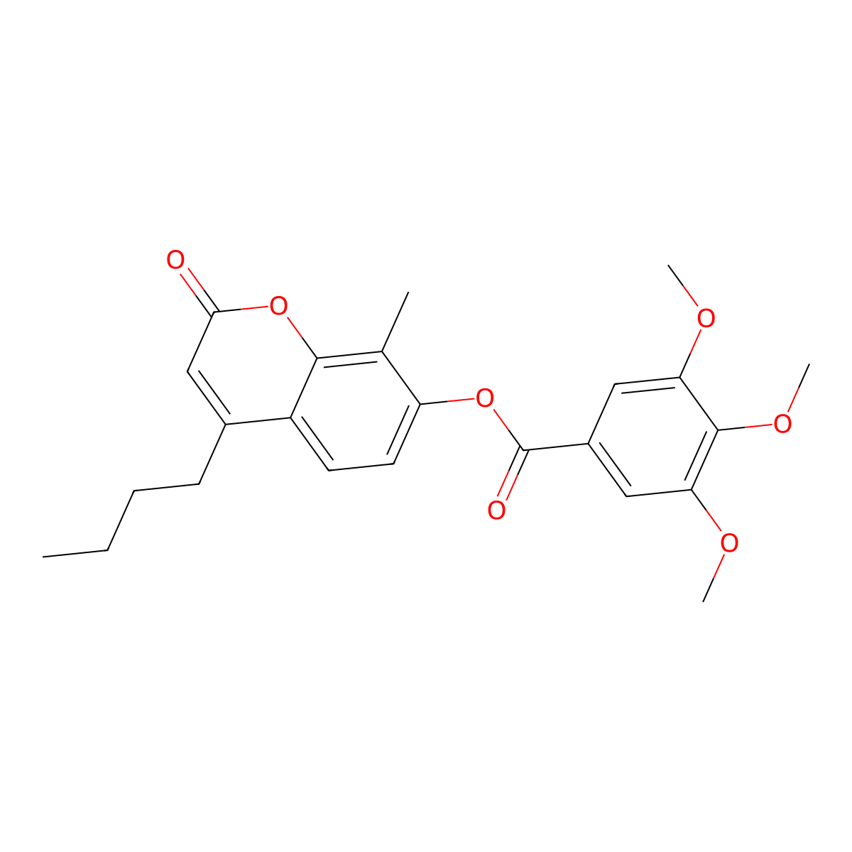4-butyl-8-methyl-2-oxo-2H-chromen-7-yl 3,4,5-trimethoxybenzoate molecular structure, CAS 670242-72-5