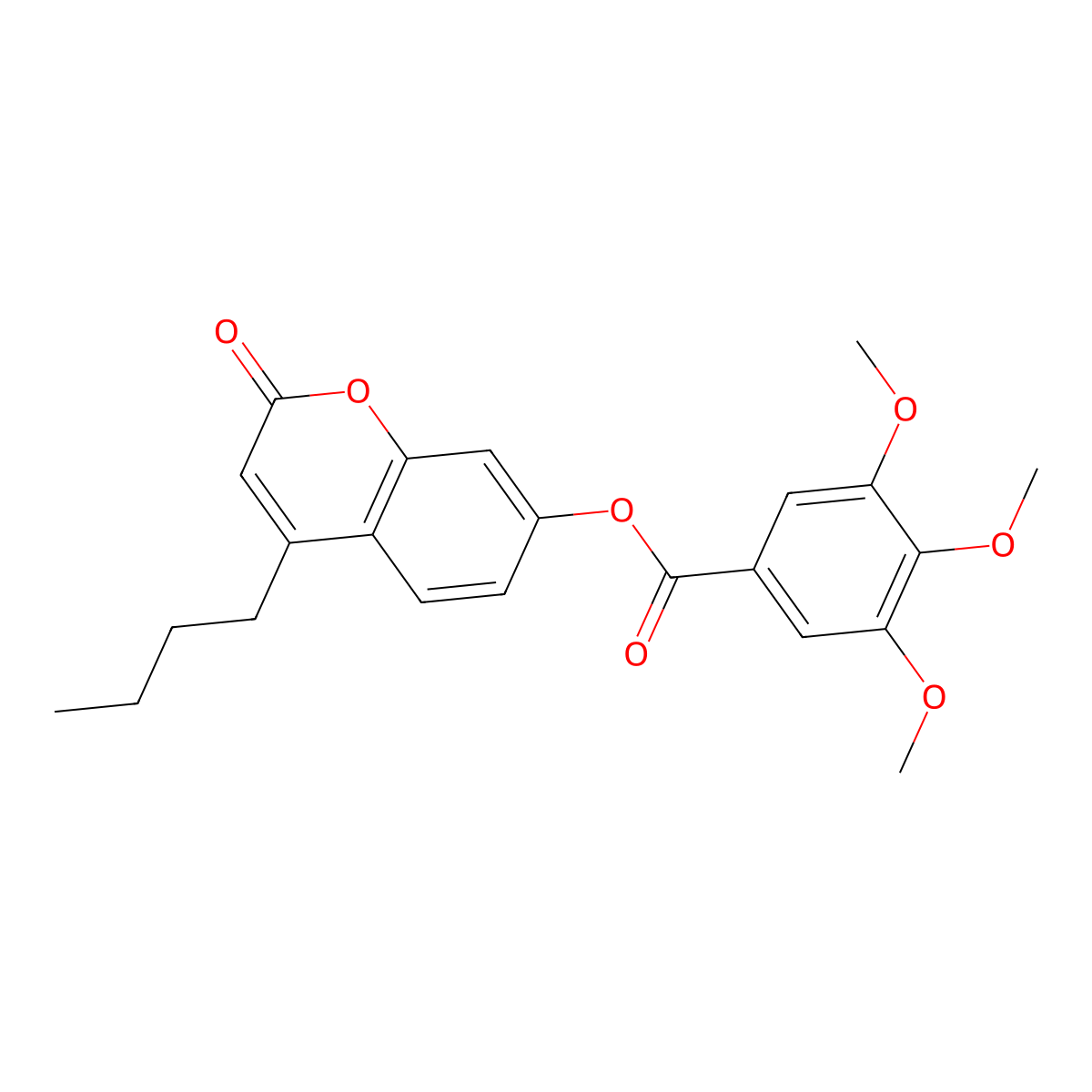 4-butyl-2-oxo-2H-chromen-7-yl 3,4,5-trimethoxybenzoate molecular structure, CAS 670242-73-6