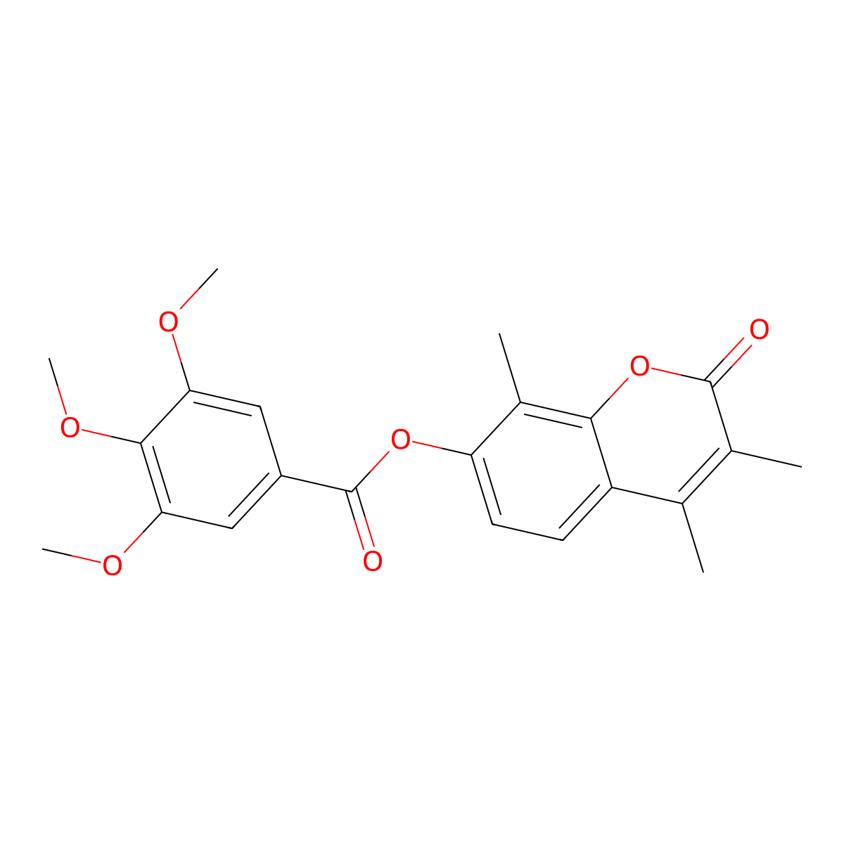 3,4,8-trimethyl-2-oxo-2H-chromen-7-yl 3,4,5-trimethoxybenzoate molecular structure, CAS 670242-81-6