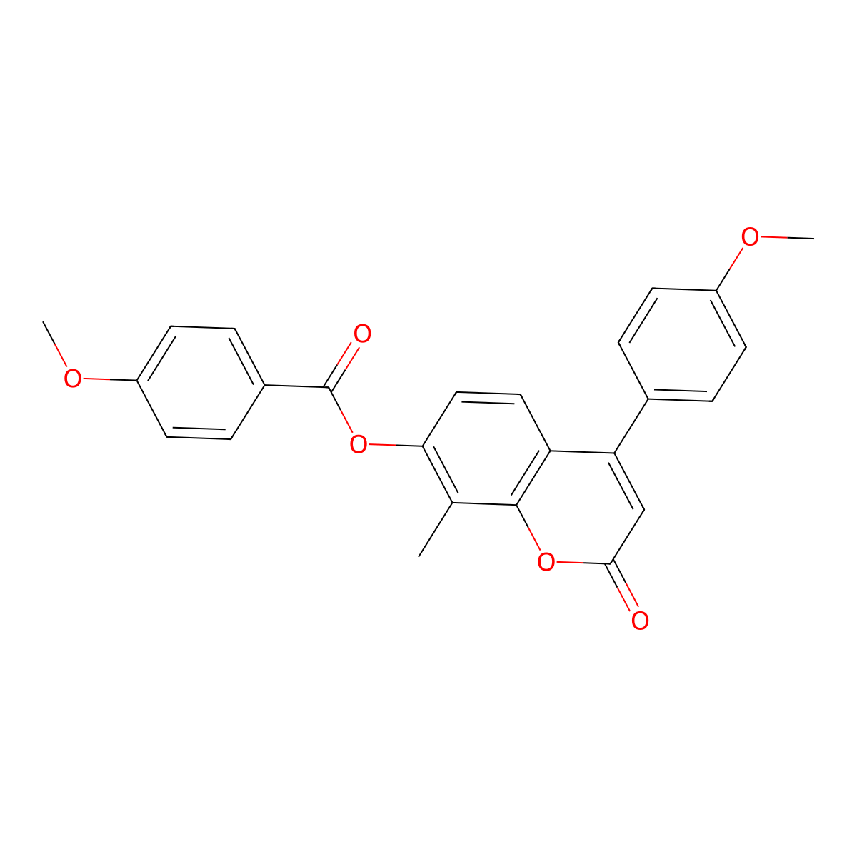 4-(4-methoxyphenyl)-8-methyl-2-oxo-2H-chromen-7-yl 4-methoxybenzoate molecular structure, CAS 670242-86-1