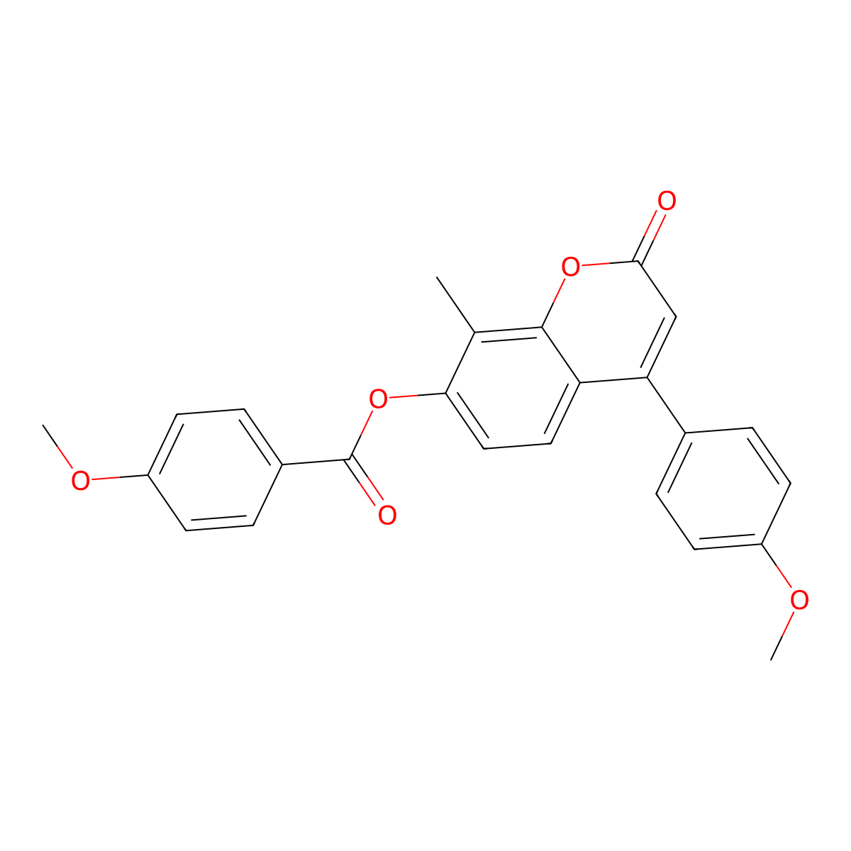 4-(4-methoxyphenyl)-8-methyl-2-oxo-2H-chromen-7-yl 4-methoxybenzoate molecular structure, CAS 670242-86-1