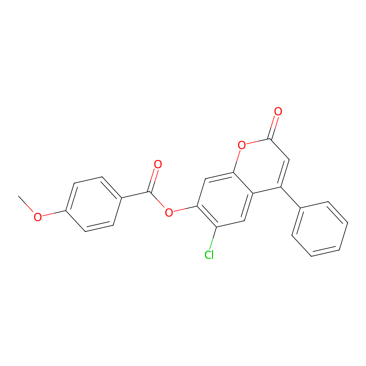6-chloro-2-oxo-4-phenyl-2H-chromen-7-yl 4-methoxybenzoate molecular structure, CAS 670242-88-3