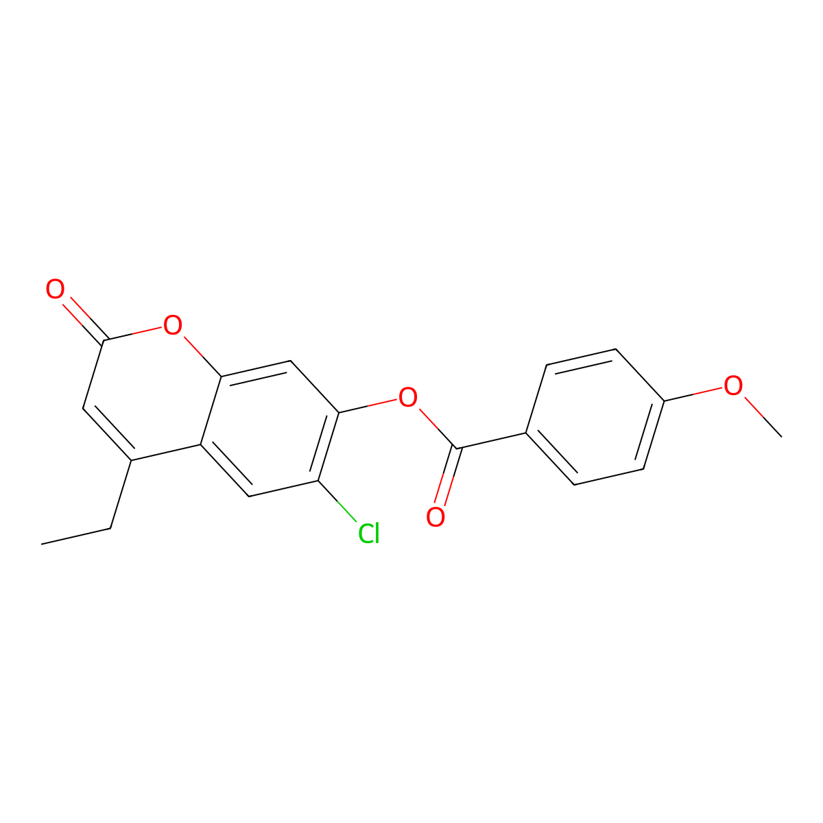6-chloro-4-ethyl-2-oxo-2H-chromen-7-yl 4-methoxybenzoate molecular structure, CAS 670242-93-0