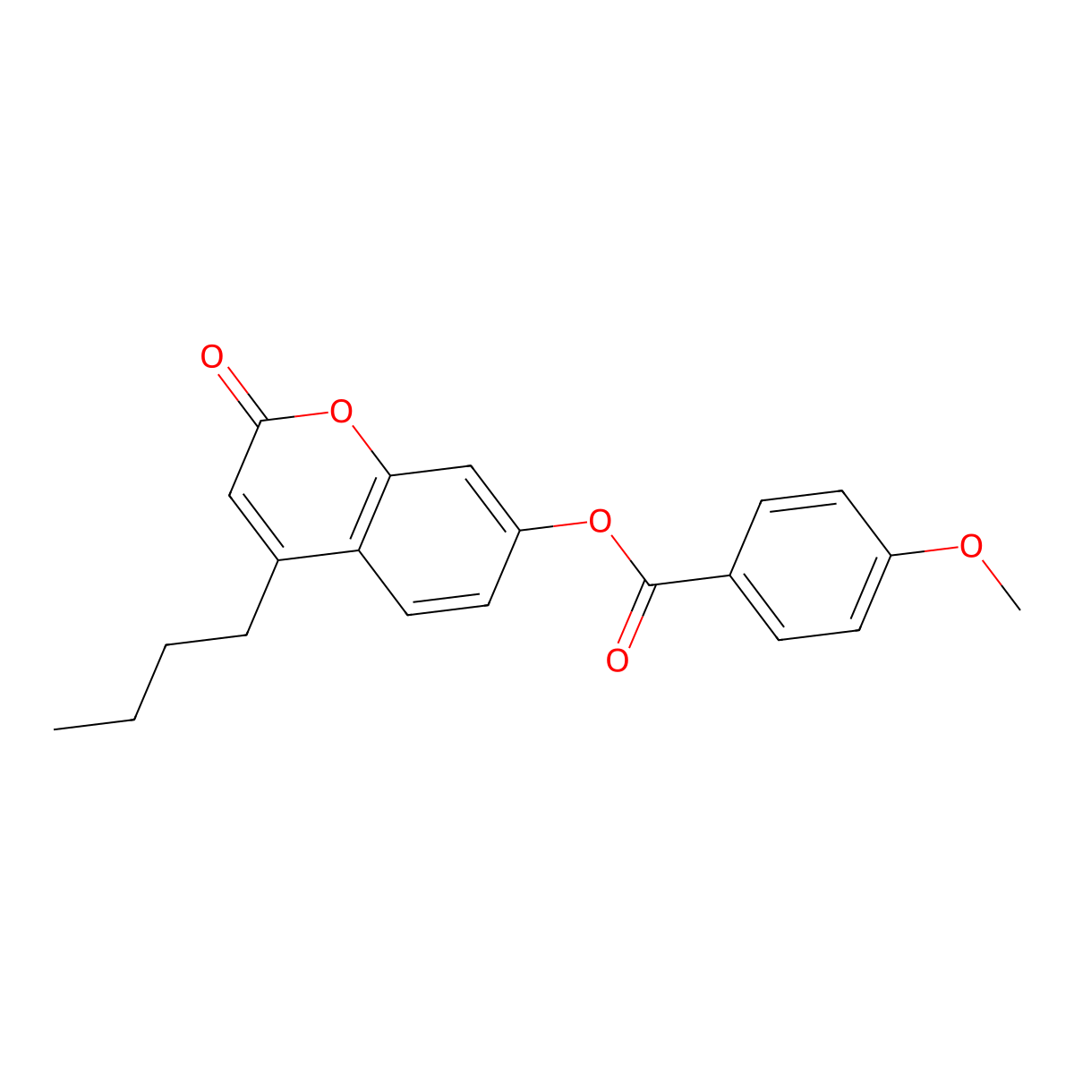 4-butyl-2-oxo-2H-chromen-7-yl 4-methoxybenzoate molecular structure, CAS 670242-95-2