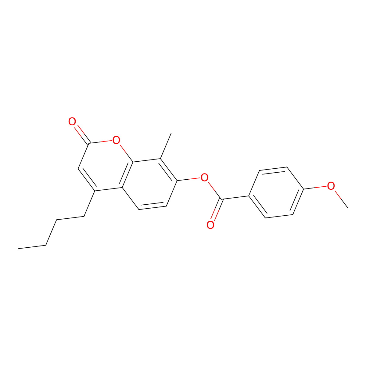 4-butyl-8-methyl-2-oxo-2H-chromen-7-yl 4-methoxybenzoate molecular structure, CAS 670242-96-3