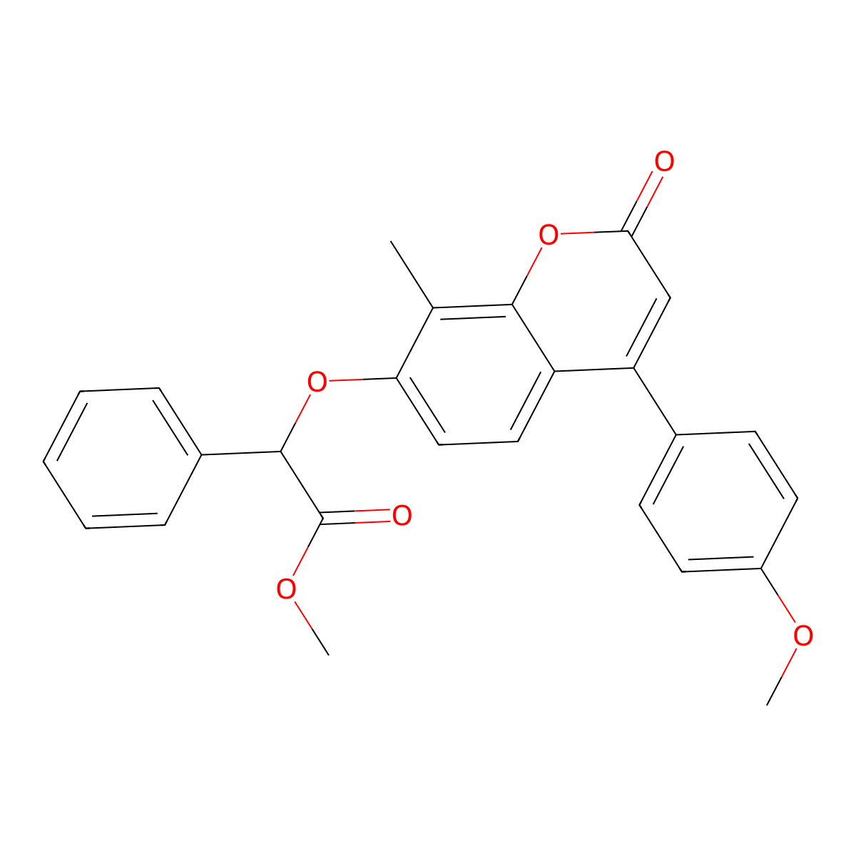 methyl {[4-(4-methoxyphenyl)-8-methyl-2-oxo-2H-chromen-7-yl]oxy}(phenyl)acetate molecular structure, CAS 670243-04-6
