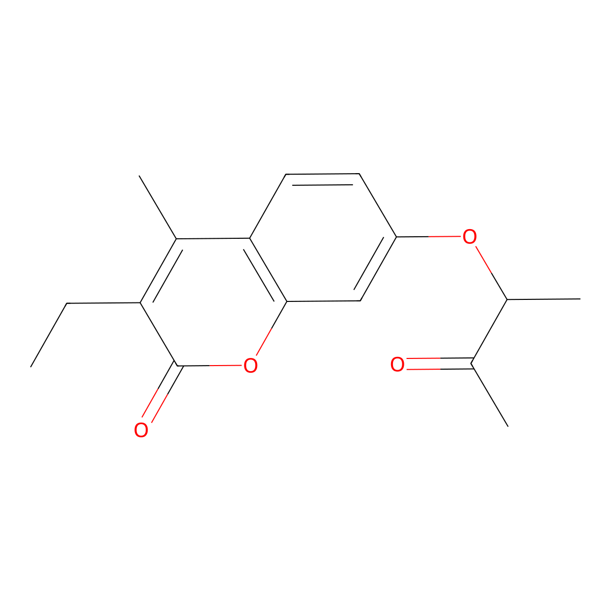 3-ethyl-4-methyl-7-(1-methyl-2-oxopropoxy)-2H-chromen-2-one molecular structure, CAS 670243-15-9