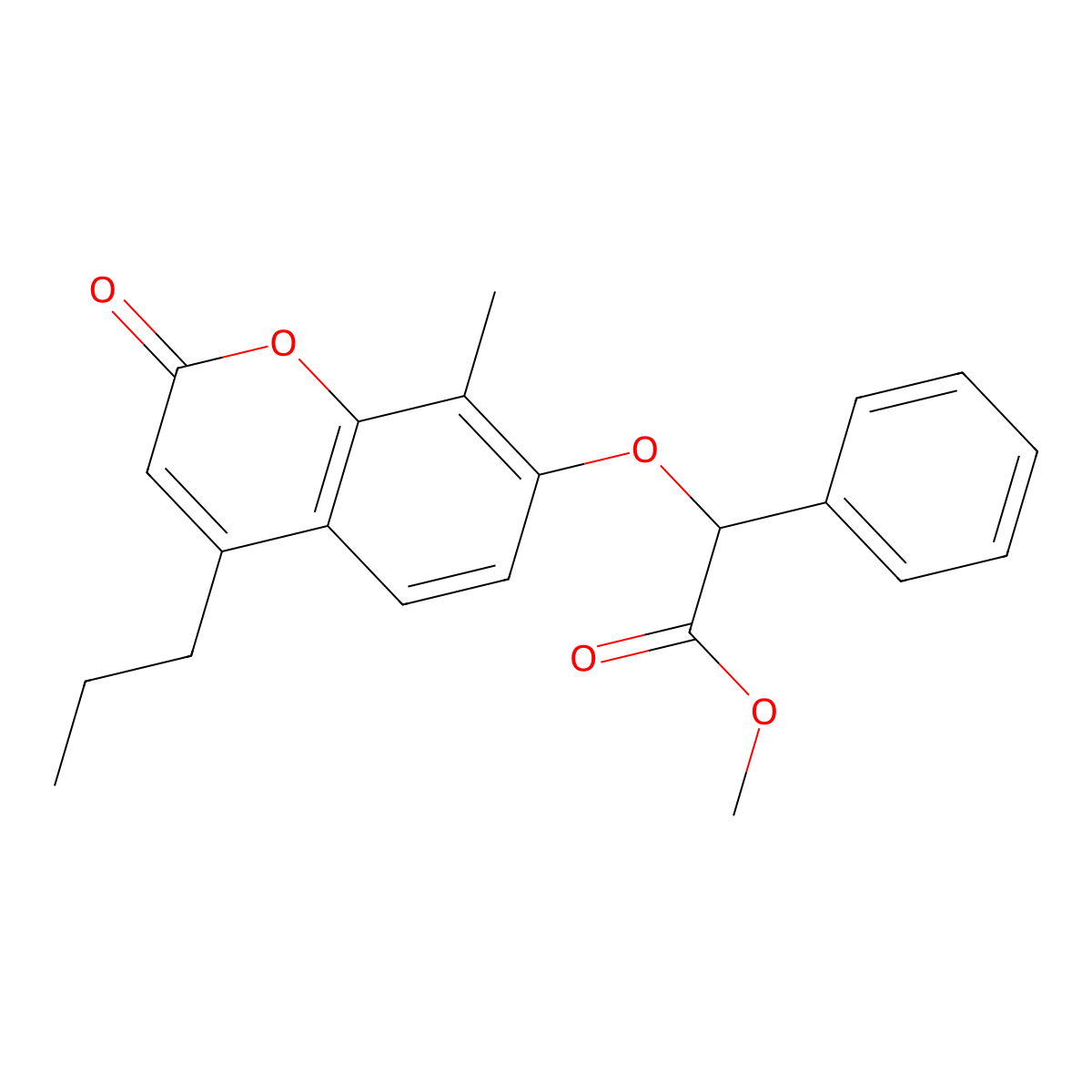 Methyl 2-(8-methyl-2-oxo-4-propylchromen-7-yl)oxy-2-phenylacetate molecular structure, CAS 670243-17-1