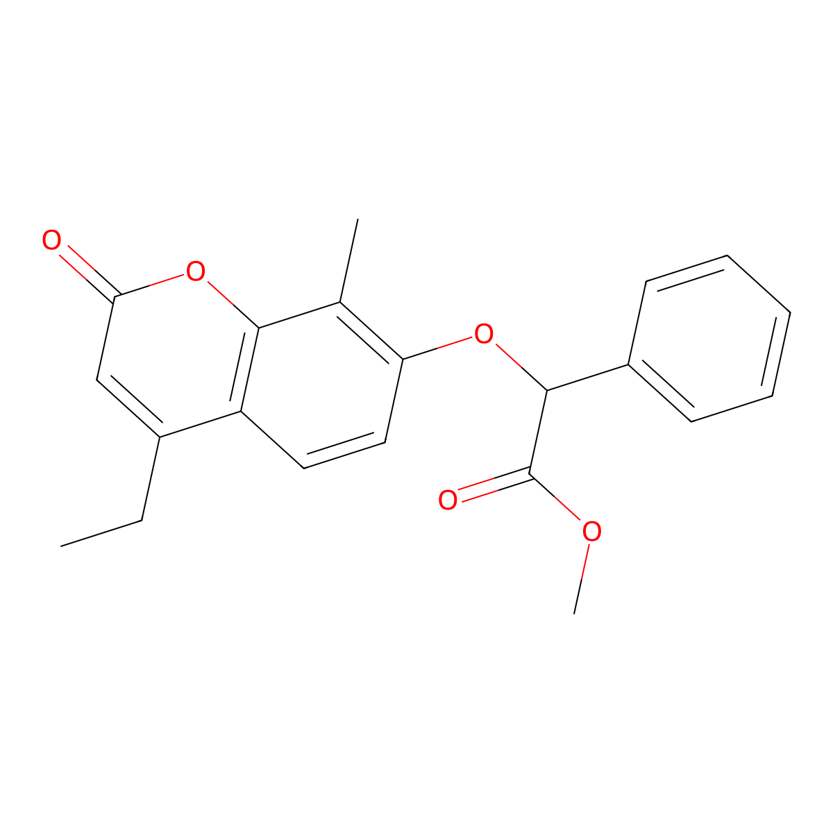 methyl 2-[(4-ethyl-8-methyl-2-oxo-2H-chromen-7-yl)oxy]-2-phenylacetate molecular structure, CAS 670243-19-3