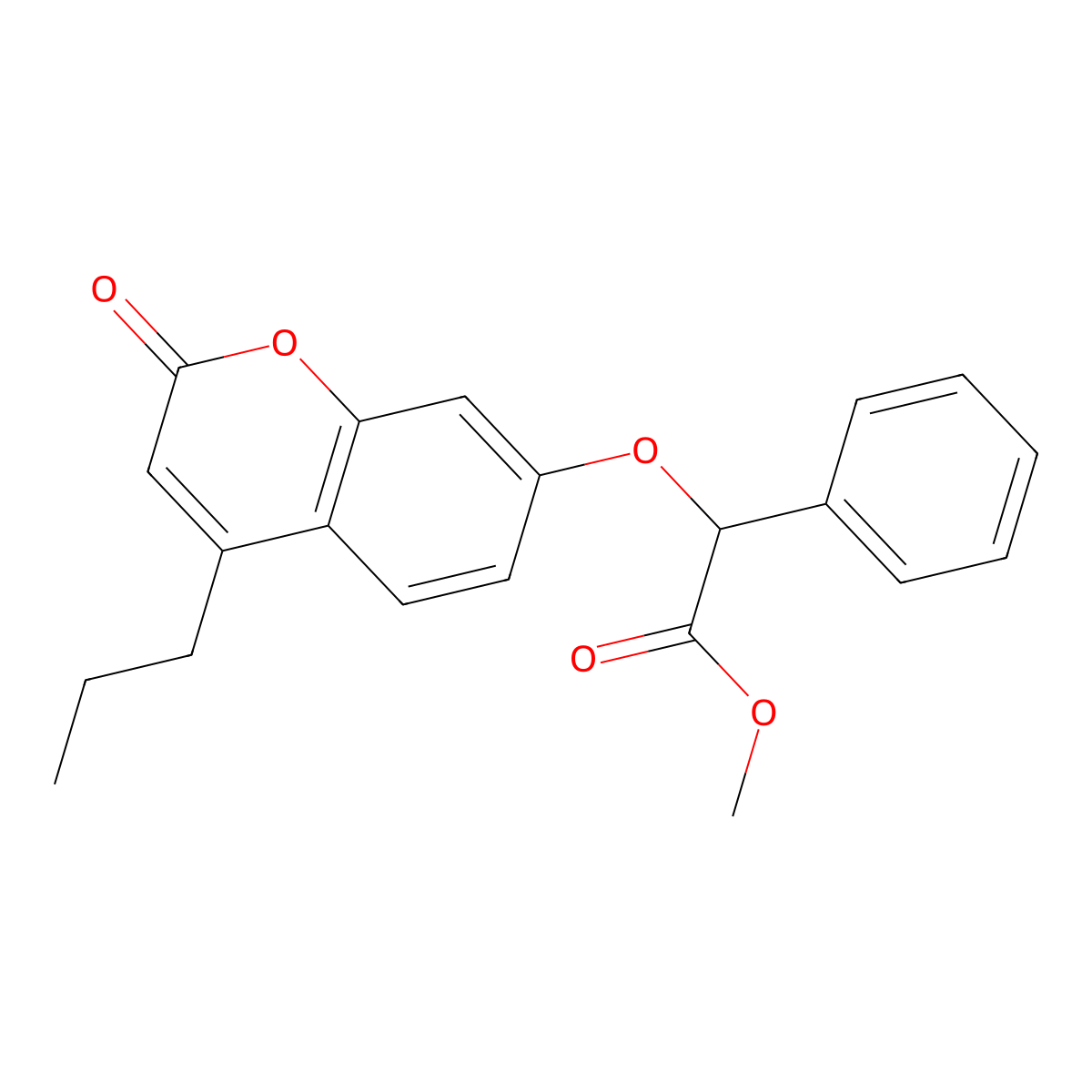 Methyl 2-(2-oxo-4-propylchromen-7-yl)oxy-2-phenylacetate molecular structure, CAS 670243-21-7