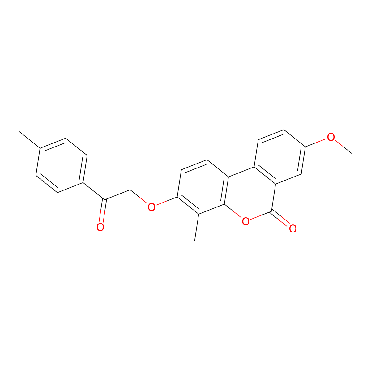 8-Methoxy-4-methyl-3-[2-(4-methylphenyl)-2-oxoethoxy]benzo[c]chromen-6-one molecular structure, CAS 670243-40-0