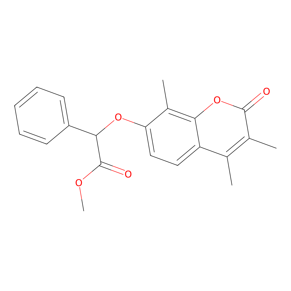 methyl phenyl[(3,4,8-trimethyl-2-oxo-2H-chromen-7-yl)oxy]acetate molecular structure, CAS 670243-47-7