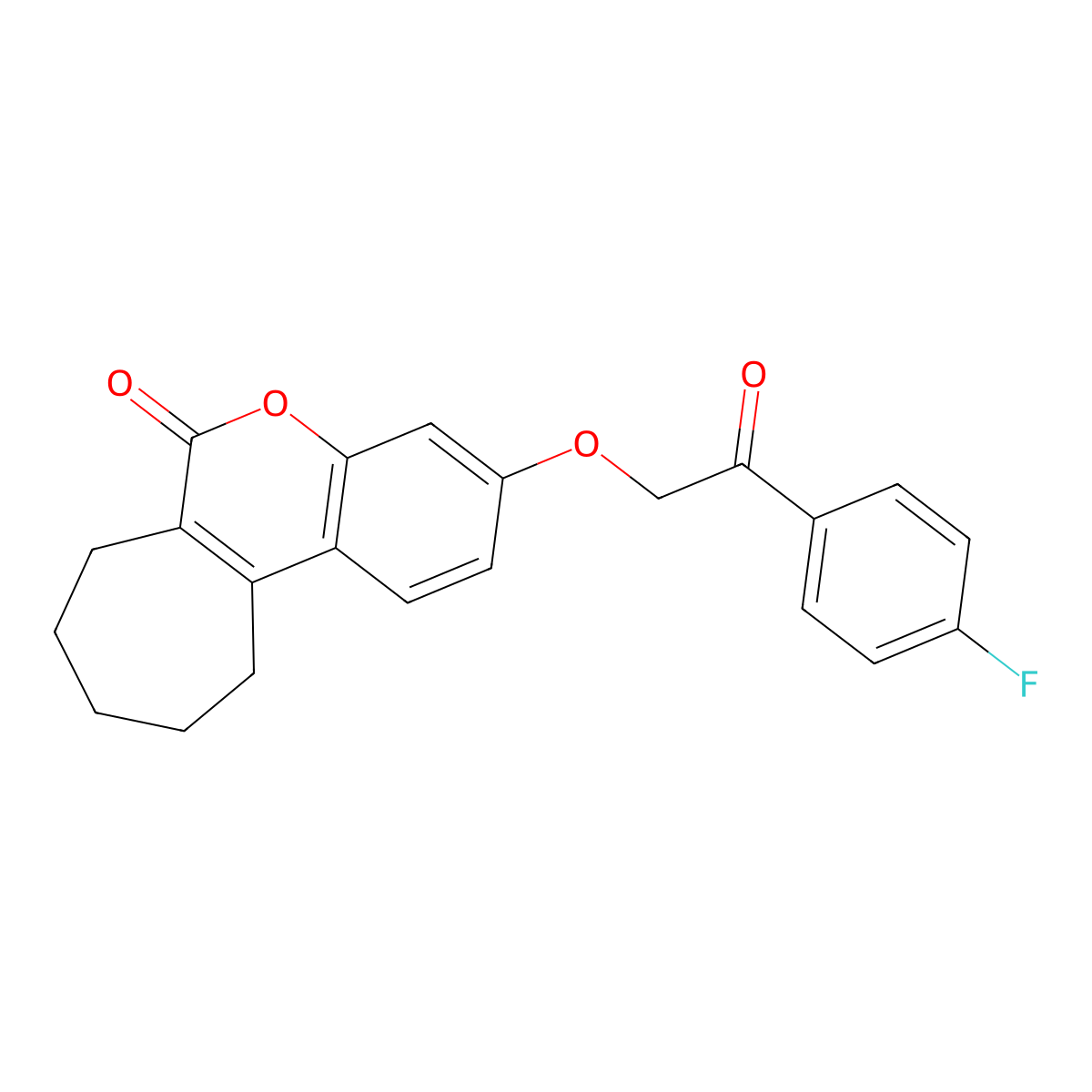 3-[2-(4-fluorophenyl)-2-oxoethoxy]-8,9,10,11-tetrahydrocyclohepta[c]chromen-6(7H)-one molecular structure, CAS 670243-50-2